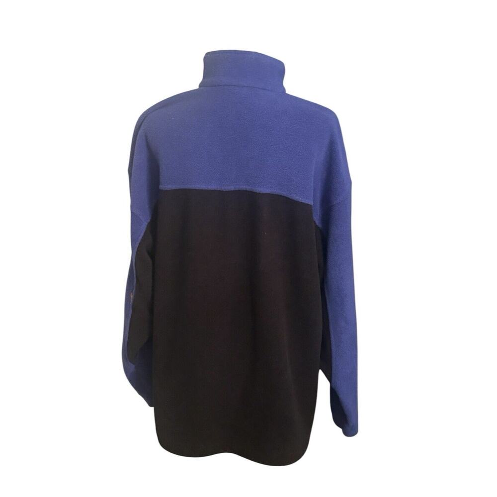 Reebok Half Zip Jacket Men's Medium Black And Blue. Oversized Med See Dimensions - Picture 4 of 5